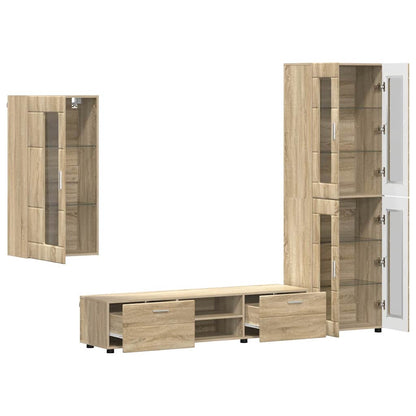TV Cabinet Set FLORIN 3 pcs Sonoma Oak Engineered Wood