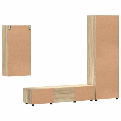 TV Cabinet Set FLORIN 3 pcs Sonoma Oak Engineered Wood