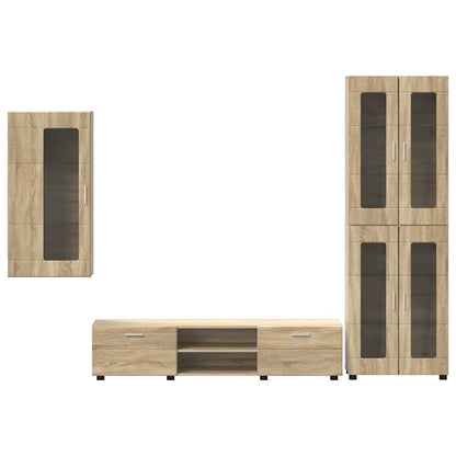 TV Cabinet Set FLORIN 3 pcs Sonoma Oak Engineered Wood