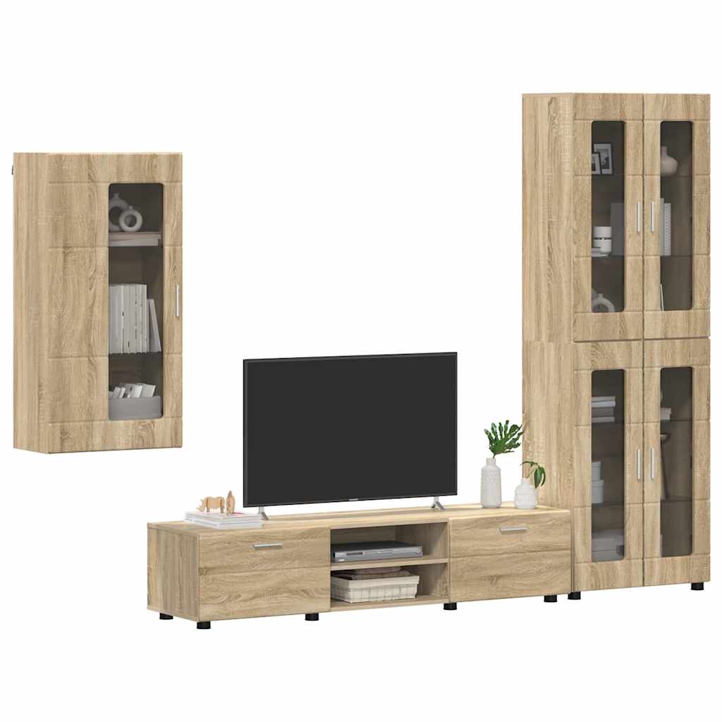 TV Cabinet Set FLORIN 3 pcs Sonoma Oak Engineered Wood