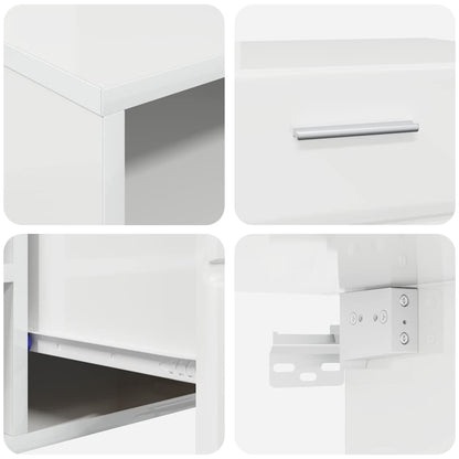 TV Cabinet Set FLORIN 3 pcs High Gloss White Engineered Wood