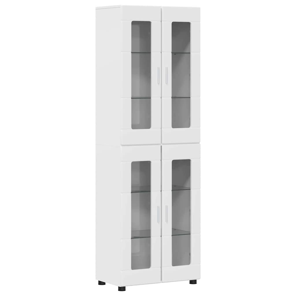 TV Cabinet Set FLORIN 3 pcs High Gloss White Engineered Wood