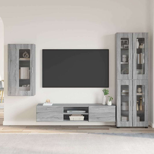 TV Cabinet Set FLORIN 3 pcs Grey Sonoma Engineered Wood