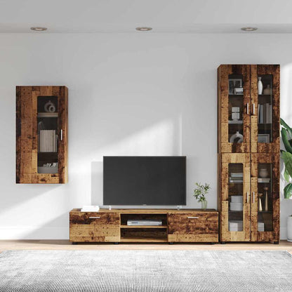 TV Cabinet Set with Shelf FLORIN 3 pcs Old Wood Engineered Wood