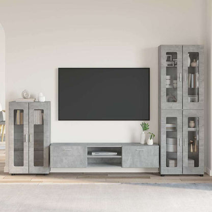 TV Cabinet Set FLORIN 3 pcs Concrete Grey Engineered Wood