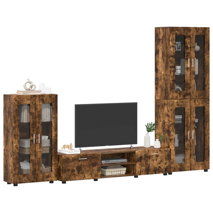 TV Cabinet Set FLORIN 3 pcs Smoked Oak Engineered Wood