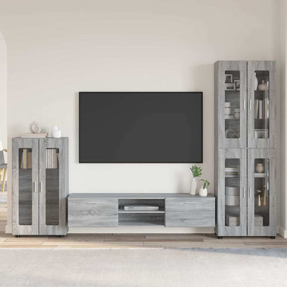 TV Cabinet Set FLORIN 3 pcs Grey Sonoma Engineered Wood