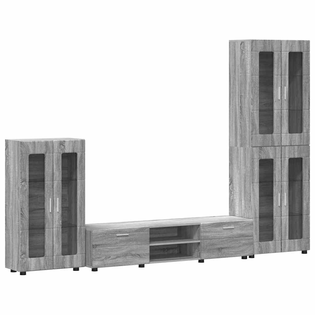 TV Cabinet Set FLORIN 3 pcs Grey Sonoma Engineered Wood