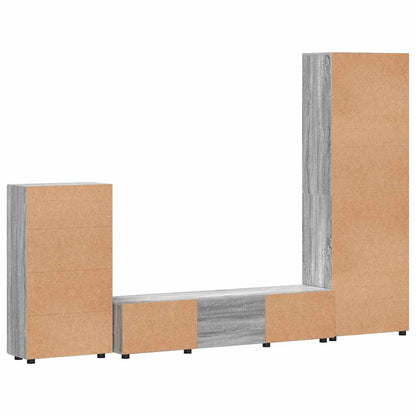 TV Cabinet Set FLORIN 3 pcs Grey Sonoma Engineered Wood