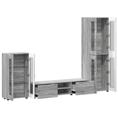 TV Cabinet Set FLORIN 3 pcs Grey Sonoma Engineered Wood