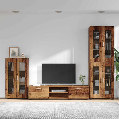 TV Cabinet Set with Shelf FLORIN 3 pcs Old Wood Engineered Wood