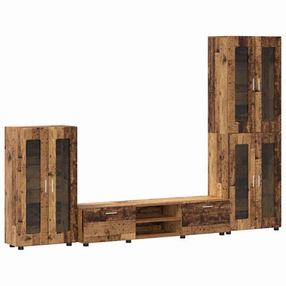 TV Cabinet Set with Shelf FLORIN 3 pcs Old Wood Engineered Wood