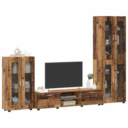 TV Cabinet Set with Shelf FLORIN 3 pcs Old Wood Engineered Wood