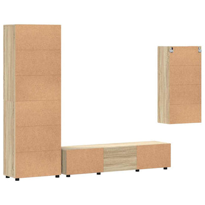 TV Cabinet Set FLORIN 3 pcs Sonoma Oak Engineered Wood
