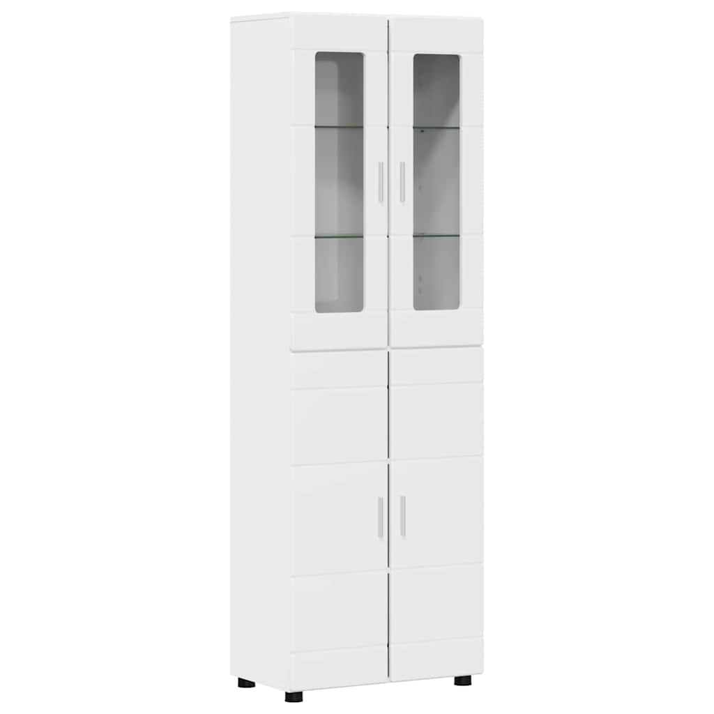 TV Cabinet Set FLORIN 3 pcs High Gloss White Engineered Wood