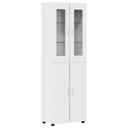 TV Cabinet Set FLORIN 3 pcs High Gloss White Engineered Wood