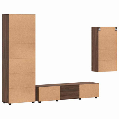 TV Cabinet Set with Shelf FLORIN 3 pcs Old Wood Engineered Wood