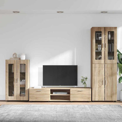TV Cabinet Set FLORIN 3 pcs Sonoma Oak Engineered Wood