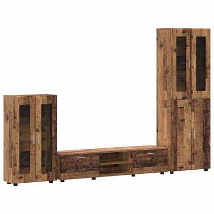 TV Cabinet Set with Shelf FLORIN 3 pcs Old Wood Engineered Wood