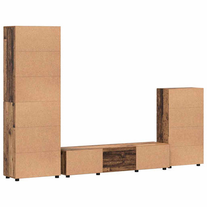 TV Cabinet Set with Shelf FLORIN 3 pcs Old Wood Engineered Wood