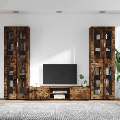 TV Cabinet Set FLORIN 3 pcs Smoked Oak Engineered Wood