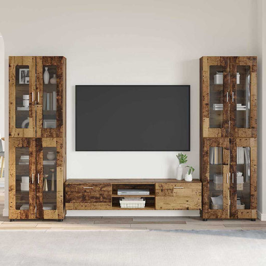 TV Cabinet Set FLORIN 3 pcs Old Wood Engineered Wood