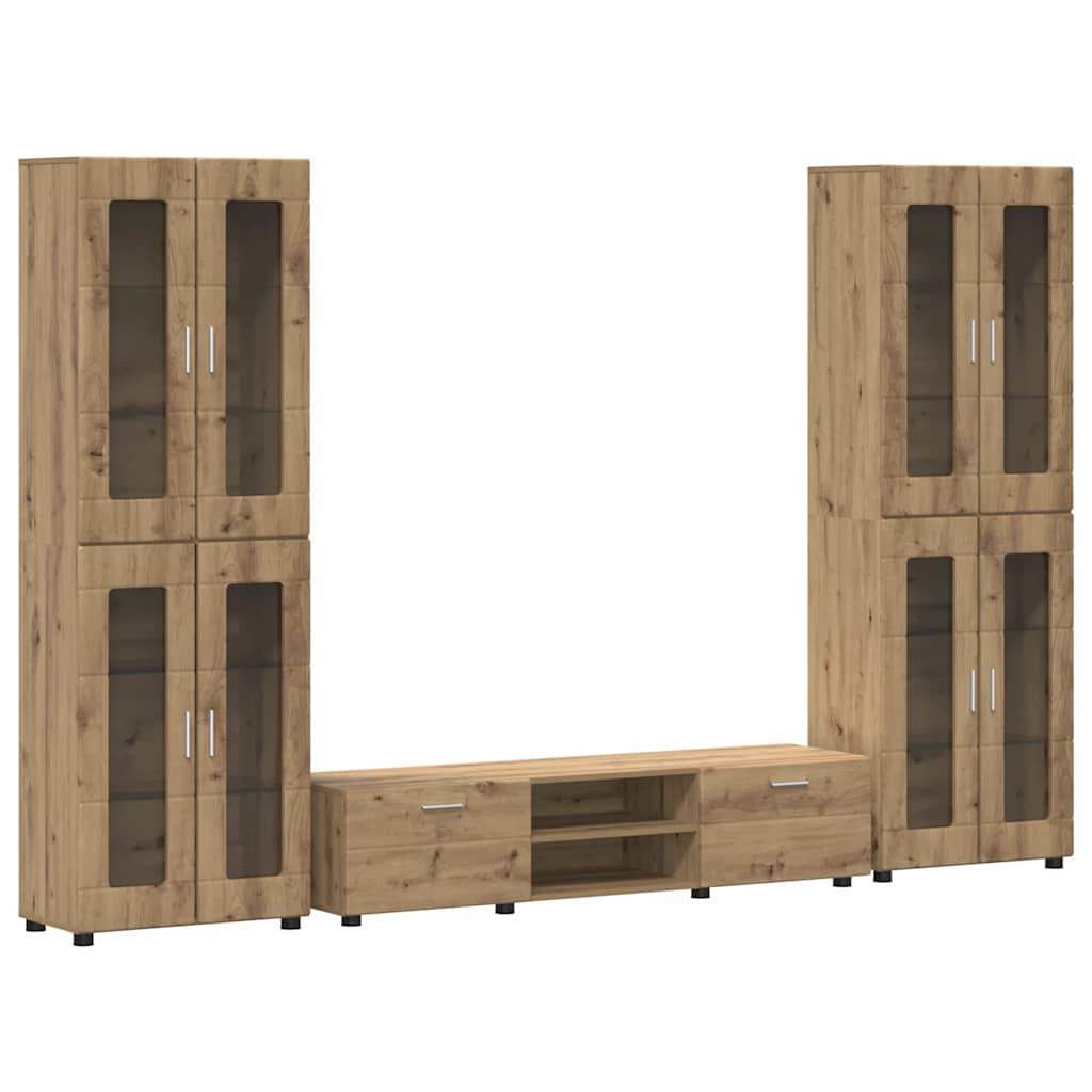 TV Cabinet Set FLORIN 3 pcs Artisan Oak Engineered Wood