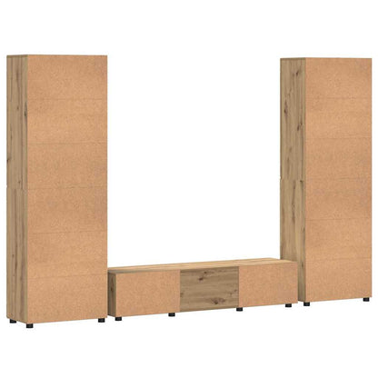 TV Cabinet Set FLORIN 3 pcs Artisan Oak Engineered Wood