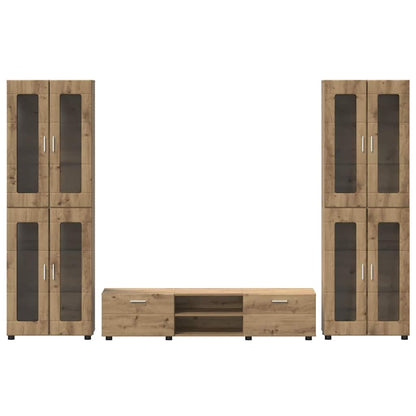 TV Cabinet Set FLORIN 3 pcs Artisan Oak Engineered Wood