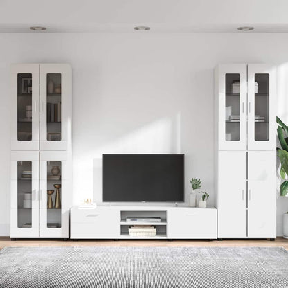 TV Cabinet Set with Drawer FLORIN 3 pcs White Engineered Wood