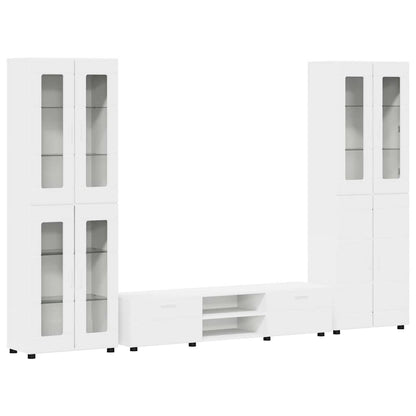 TV Cabinet Set with Drawer FLORIN 3 pcs White Engineered Wood