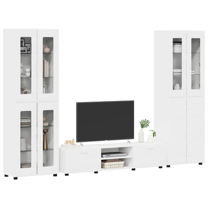 TV Cabinet Set with Drawer FLORIN 3 pcs White Engineered Wood