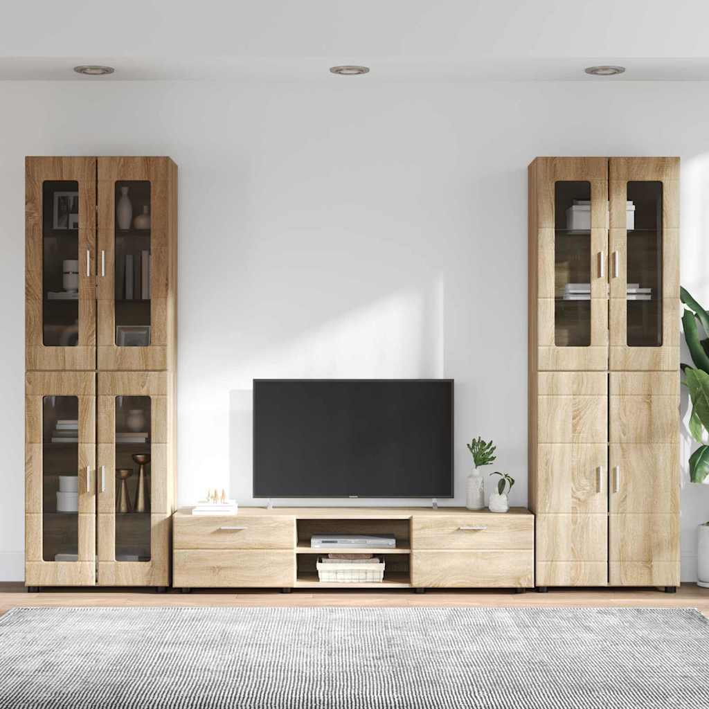 TV Cabinet Set FLORIN 3 pcs Sonoma Oak Engineered Wood