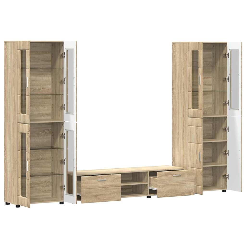 TV Cabinet Set FLORIN 3 pcs Sonoma Oak Engineered Wood