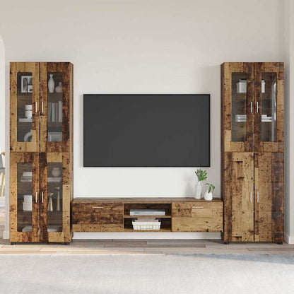 TV Cabinet Set with Shelf FLORIN 3 pcs Old Wood Engineered Wood