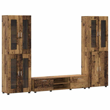 TV Cabinet Set with Shelf FLORIN 3 pcs Old Wood Engineered Wood