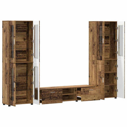 TV Cabinet Set with Shelf FLORIN 3 pcs Old Wood Engineered Wood