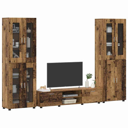TV Cabinet Set with Shelf FLORIN 3 pcs Old Wood Engineered Wood