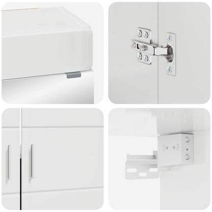 Bathroom Furniture Set TULUM 2 pcs High Gloss White