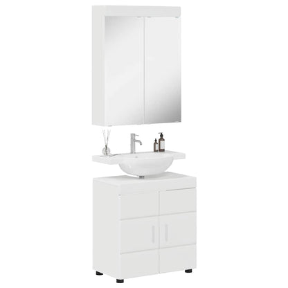 Bathroom Furniture Set TULUM 2 pcs High Gloss White