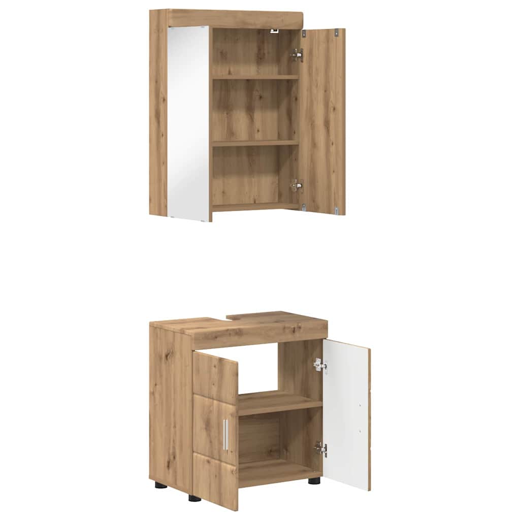 Bathroom Furniture Set TULUM 2 pcs Artisan Oak 60 x 34 x 63 cm
