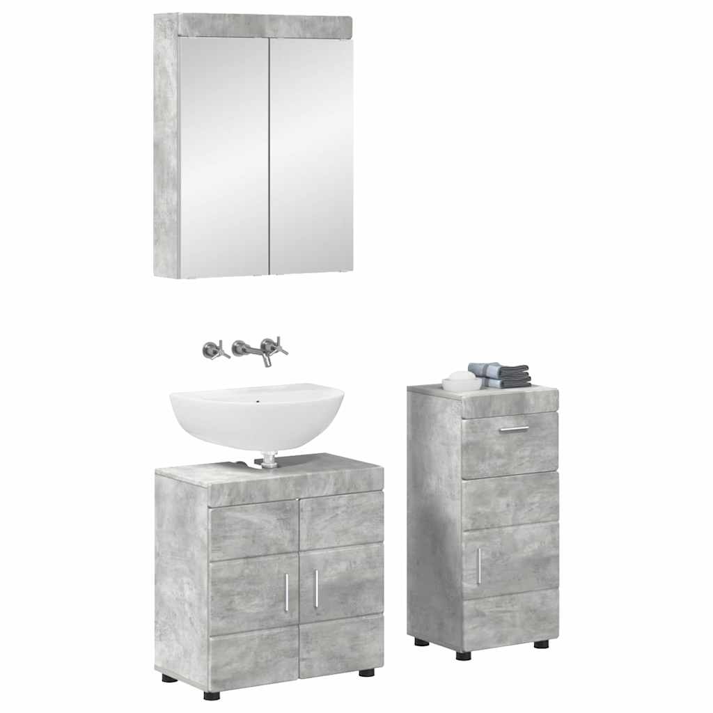Bathroom Furniture Set TULUM 3 pcs Concrete Grey