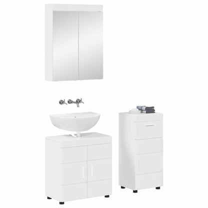 Bathroom Furniture Set TULUM 3 pcs High Gloss White