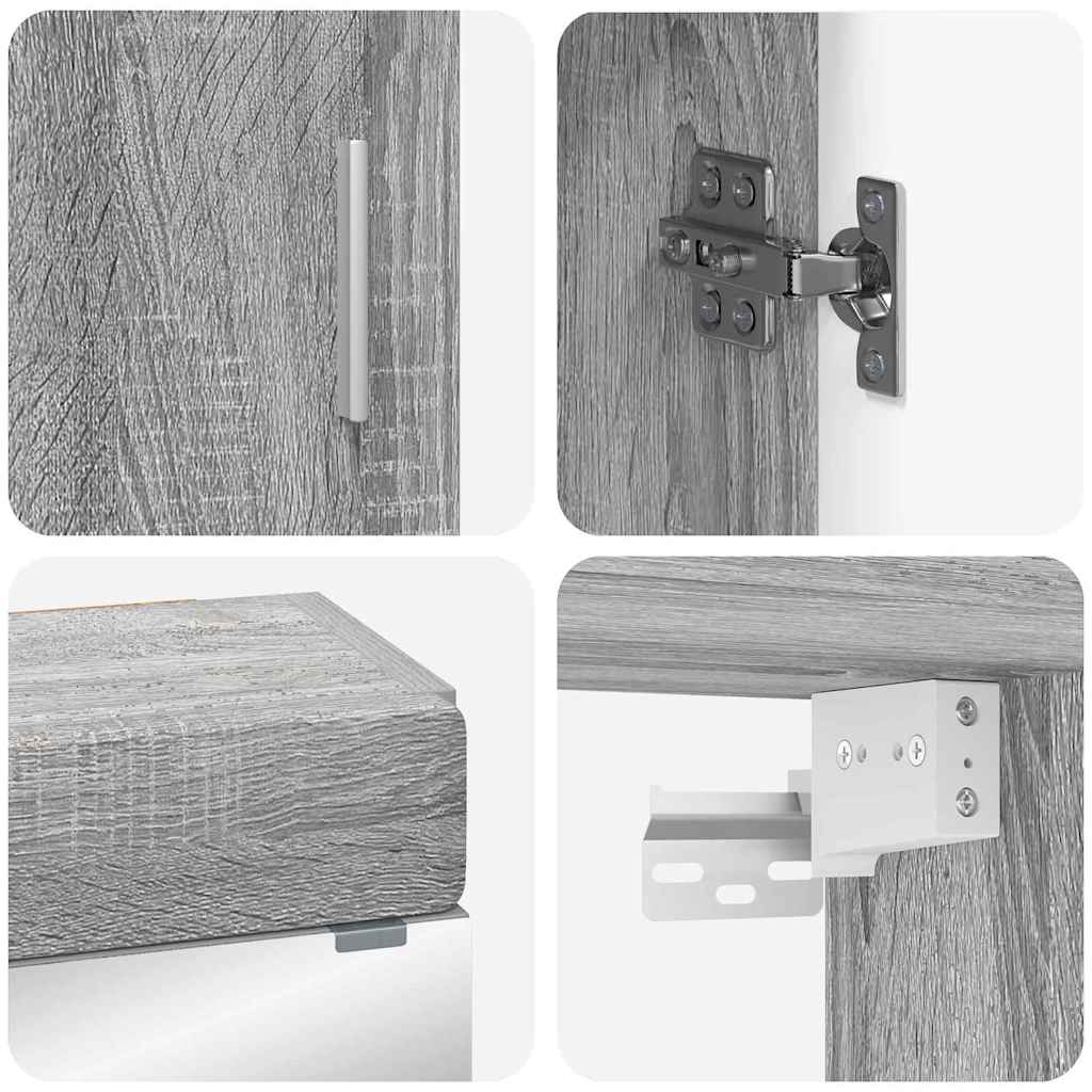 Bathroom Furniture Set TULUM Grey Sonoma Engineered Wood