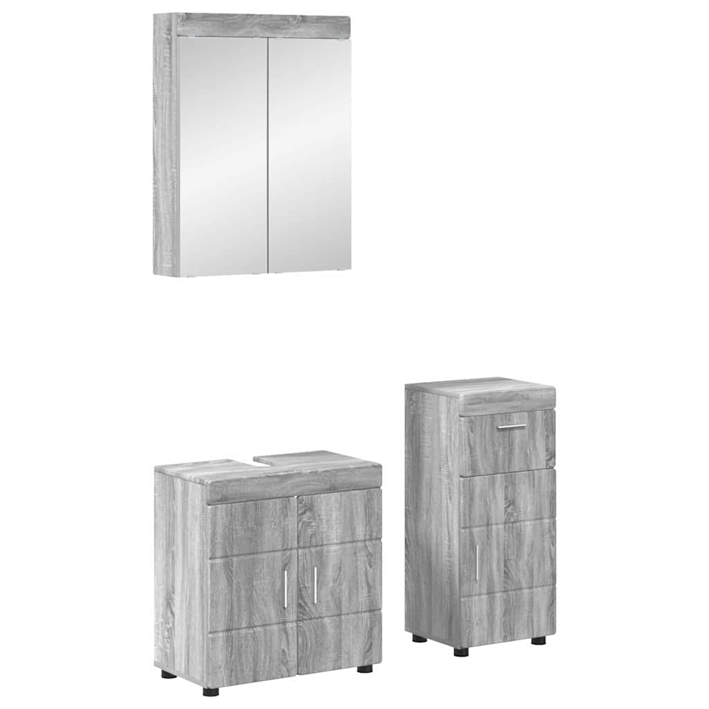 Bathroom Furniture Set TULUM Grey Sonoma Engineered Wood
