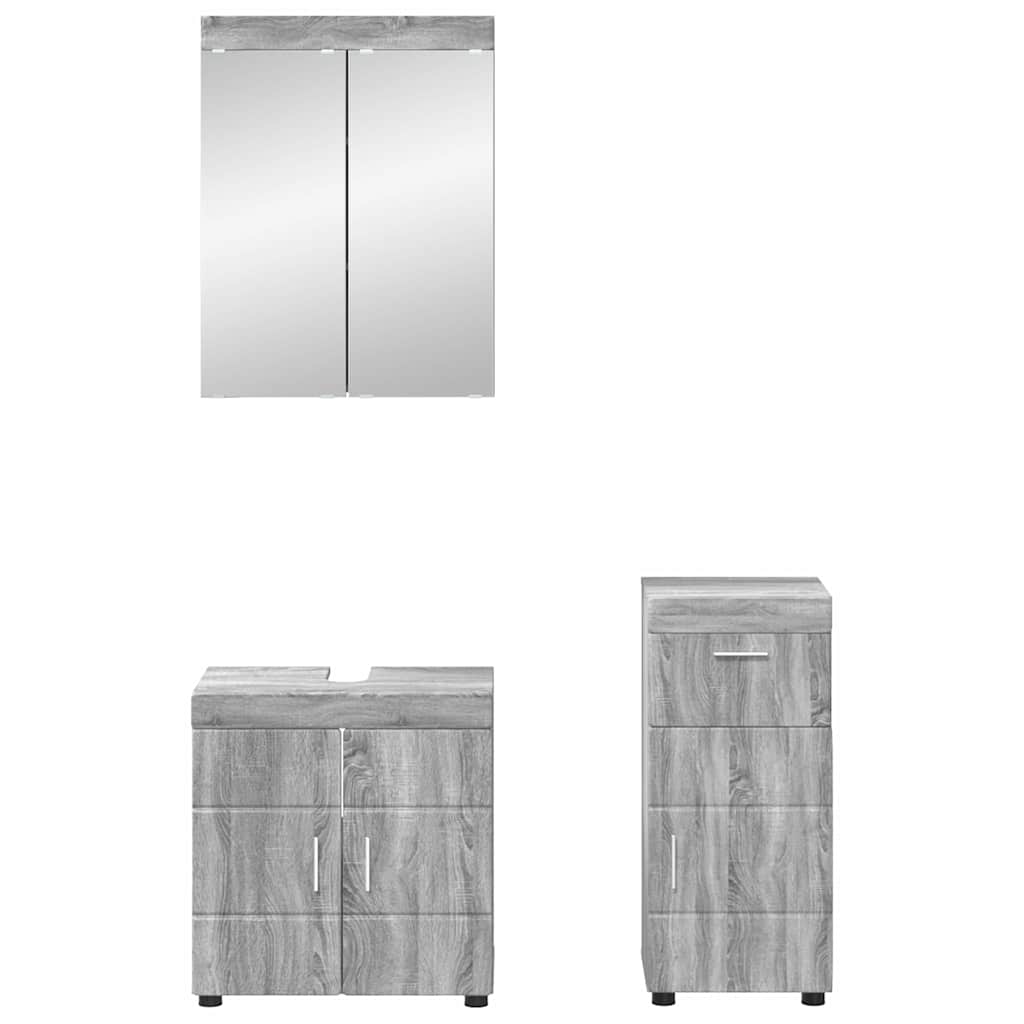 Bathroom Furniture Set TULUM Grey Sonoma Engineered Wood