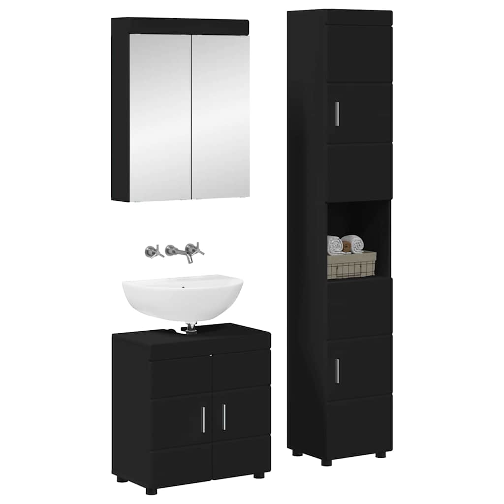 Bathroom Furniture Set TULUM 3 pcs Black 60 x 34 x 63 cm