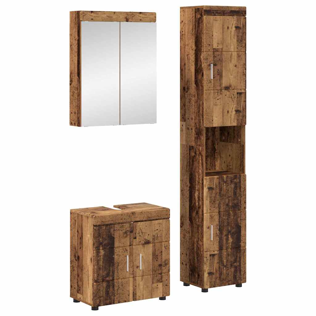 Bathroom Furniture Set TULUM 3 pcs Old Wood 60 x 34 x 63 cm