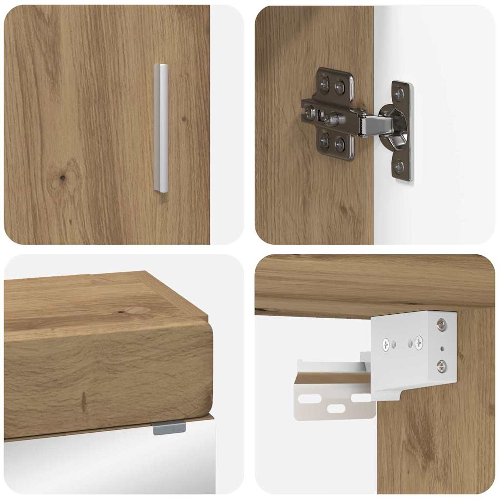 Bathroom Furniture Set TULUM 3 pcs Artisan Oak 60 x 34 x 63 cm