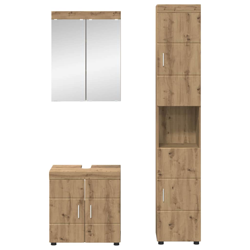 Bathroom Furniture Set TULUM 3 pcs Artisan Oak 60 x 34 x 63 cm